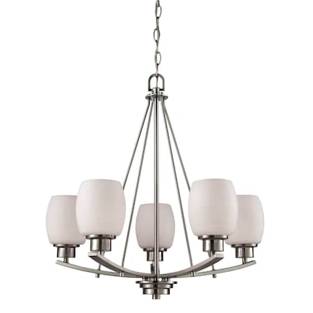 Thomas Casual Mission 22'' Wide 5Light Chandelier, Brushed Nickel CN170522